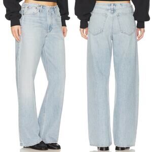 NWT AGOLDE Lex Low Slung Baggy Wide Leg Jeans Reach Light Wash Size 29